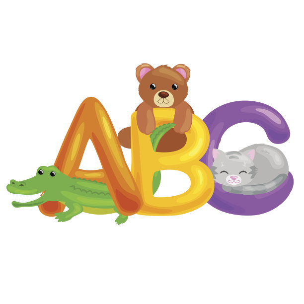 Abc动物字母用于学校或幼儿园儿童的字母表教育图片下载