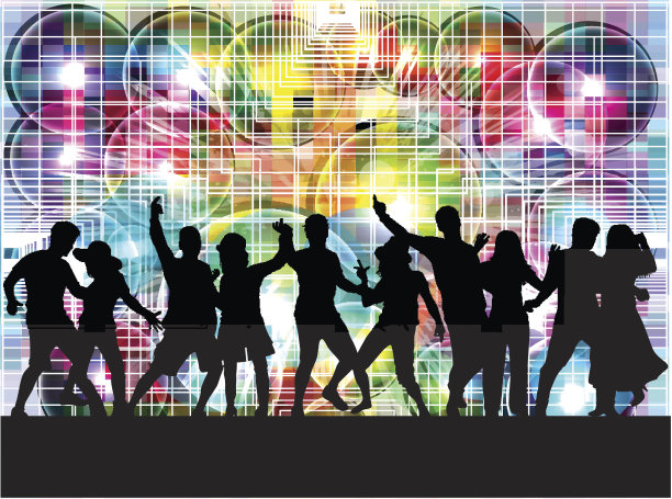 跳舞的人轮廓。图片下载