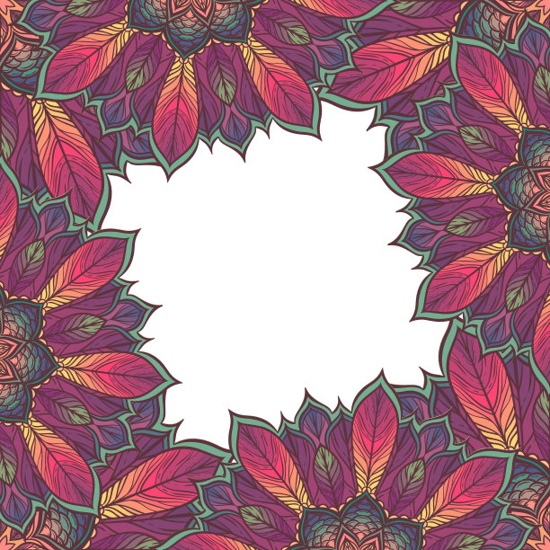 带有花卉装饰的卡片。框架图片下载