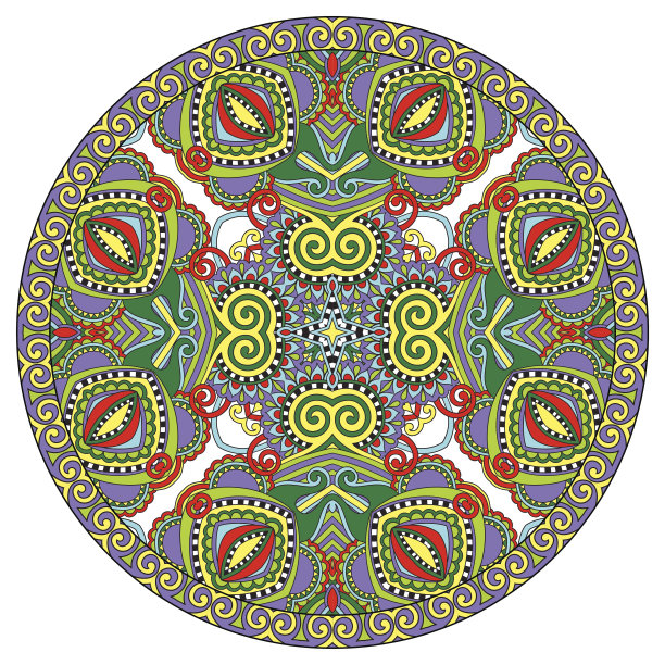 装饰设计圆盘模板，圆形几何patte图片下载