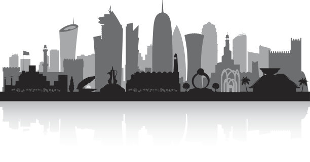 卡塔尔多哈城市天际线轮廓图片下载