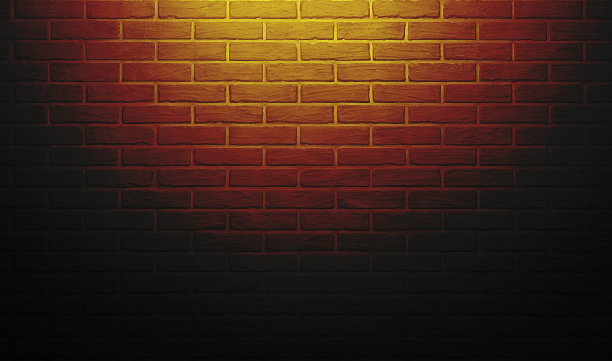 红色和黄色的砖墙与光影效果，抽象的背景照片图片下载