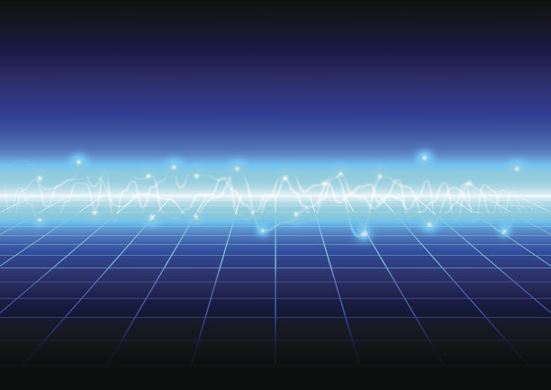 以网格技术为背景的蓝光抽象。向量illu图片下载