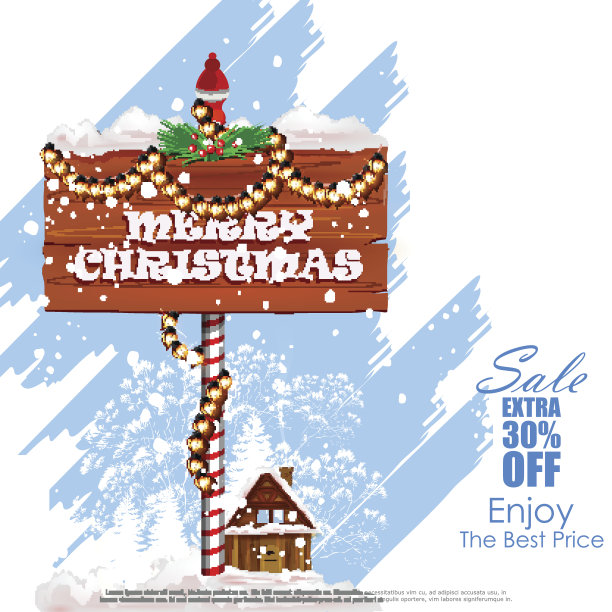 圣诞快乐，促销和优惠条幅图片下载