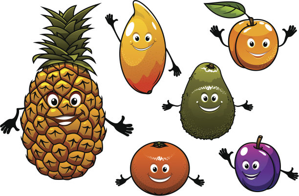 卡通新鲜水果套装图片下载