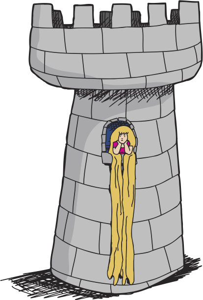 城堡里悲伤的长发公主图片下载