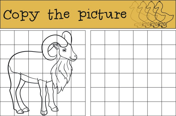 教育游戏:复制图片。可爱美丽的尿渍微笑。图片下载