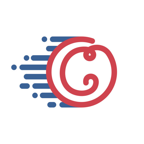 带速度线的圆形C字母图标图片下载