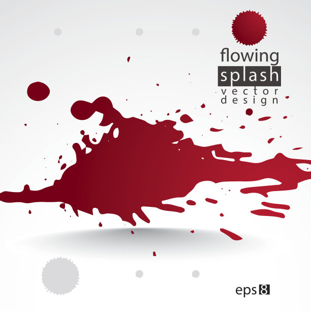 矢量刷红色墨水斑点，涂抹背景图片下载