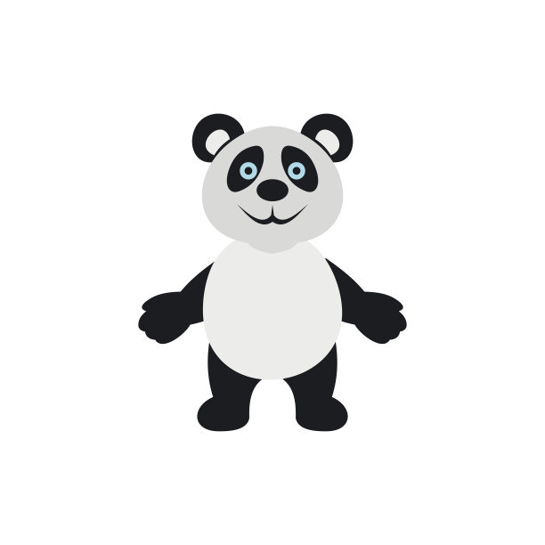 熊猫熊图标，扁平化风格图片下载