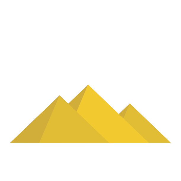 埃及金字塔的图标，平面风格图片下载