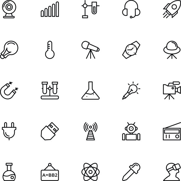 科技线矢量图标图片下载