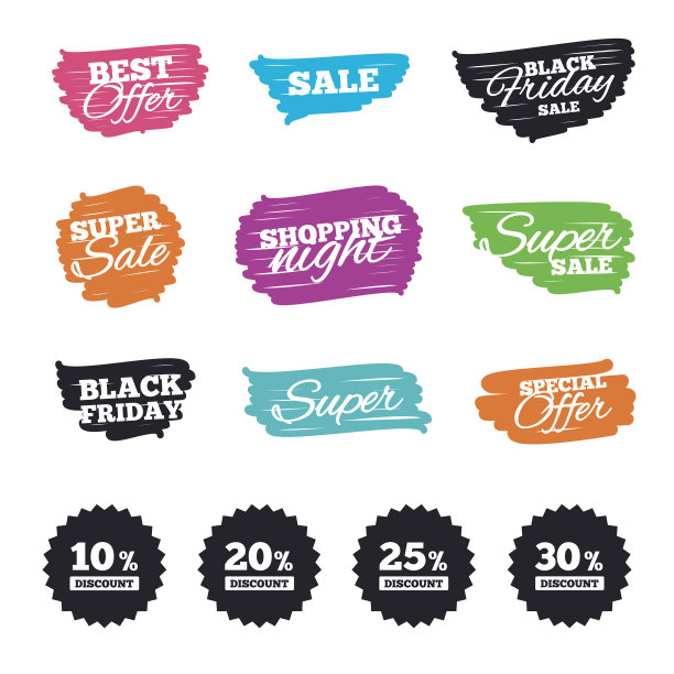 销售折扣图标。特价标志。素材图片