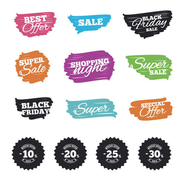 销售折扣图标。特价标志。素材图片