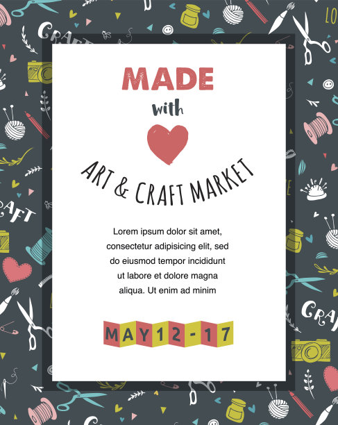 手工制作，手工艺作坊，艺术博览会和节日海报图片下载
