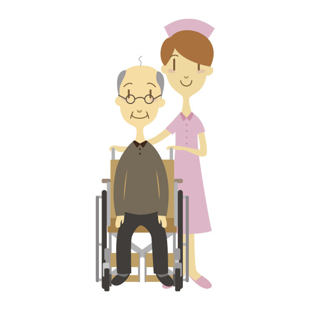 一个坐轮椅的老人和一个护士图片下载