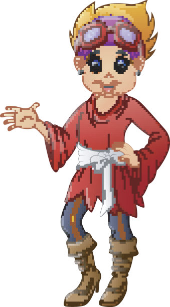 卡通女海盗挥手图片下载