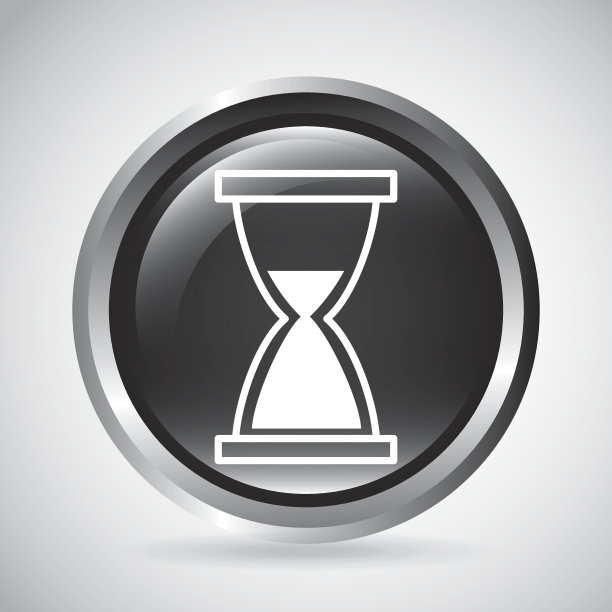 沙漏按钮。轮廓图标设计。矢量图形图片下载