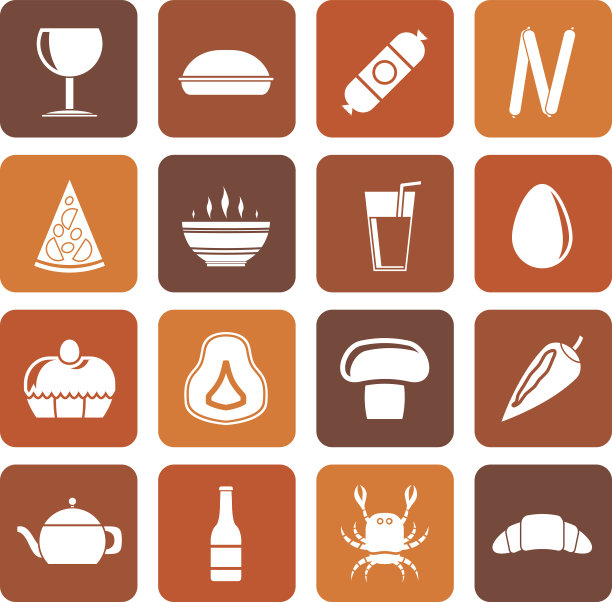 平面商店，食品和饮料图标图片下载