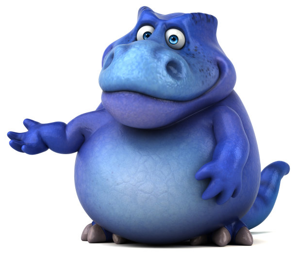 有趣的恐龙- 3D插图图片下载