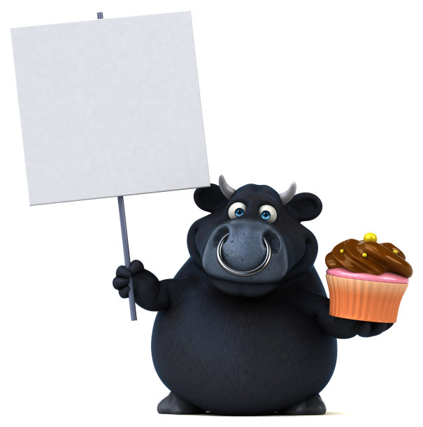 黑色公牛- 3D插图图片下载