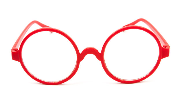 红色时尚眼镜孤立在白色上图片下载
