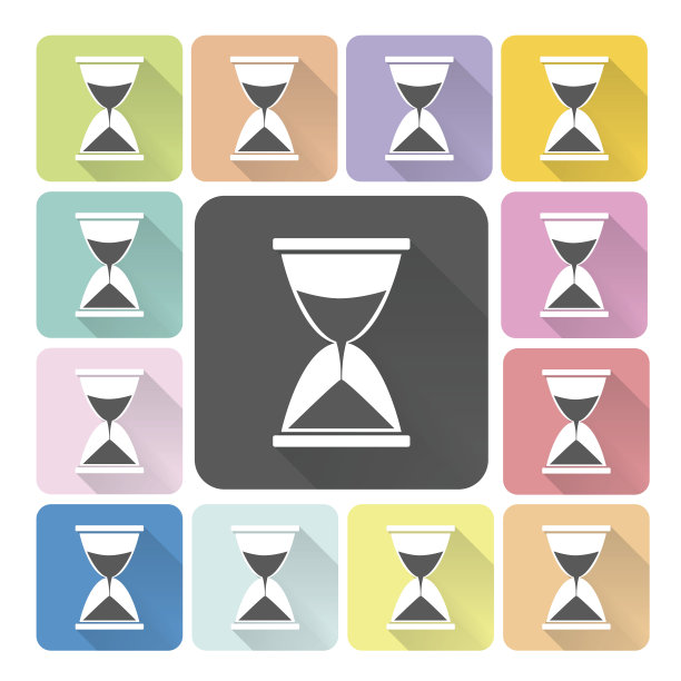 沙漏图标颜色集矢量插图图片下载