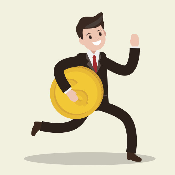 商人赢得奖杯。成功快乐的员工。业务设计的概念。矢量插图。素材图片