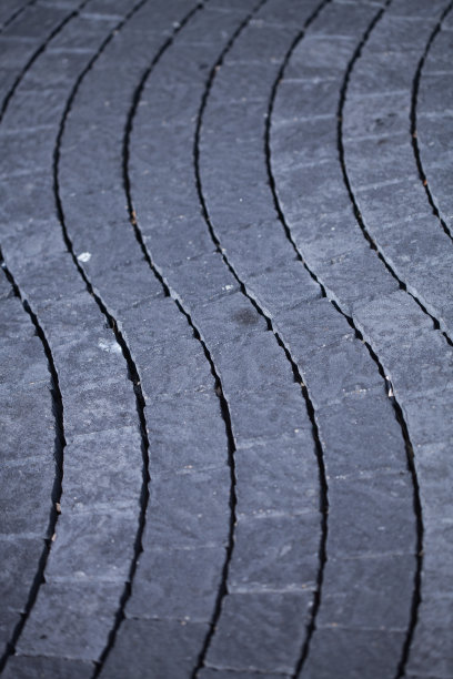 灰色人行道波浪形状手工人行道特写图片下载