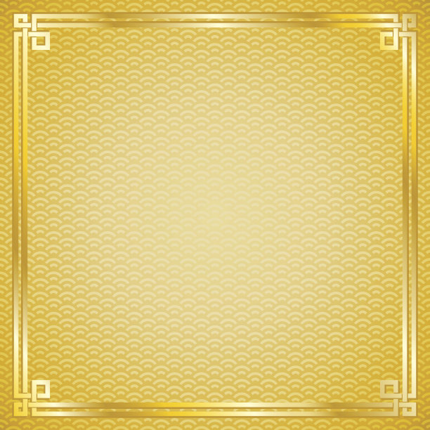 中国风金色边框图案素材图片