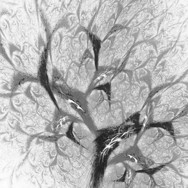 羽毛。中风的油漆。树超现实主义。图片下载