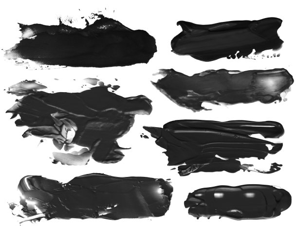 收集抽象的丙烯酸画笔笔触斑点图片下载