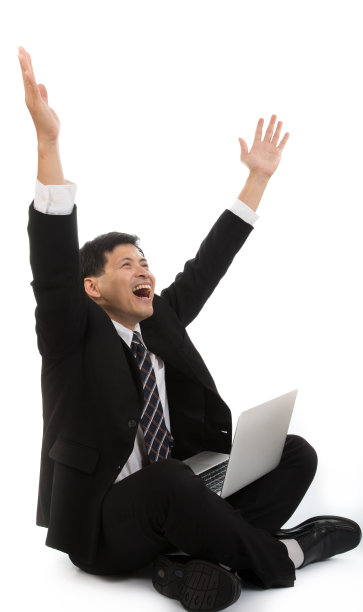 描绘孤立的亚洲商人图片下载