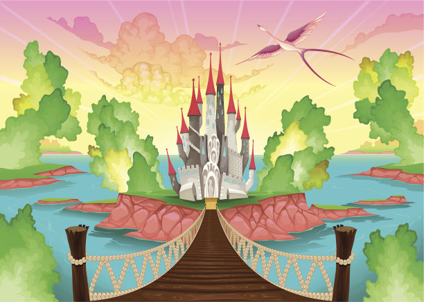 幻想景观与城堡。图片下载