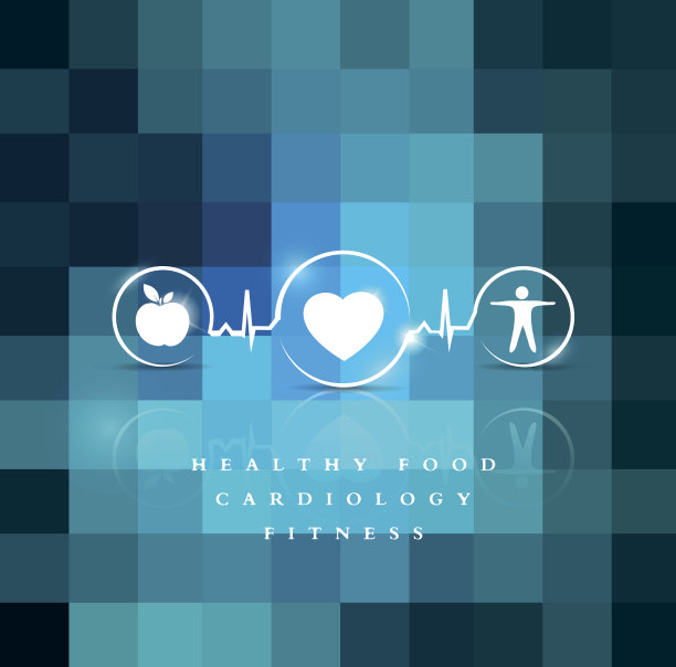 运动，健康饮食和心血管健康标志图片下载