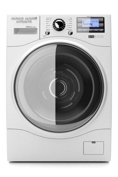 洗衣机孤立在白色背景3d图片下载