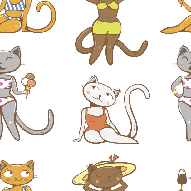 模式与猫。图片下载