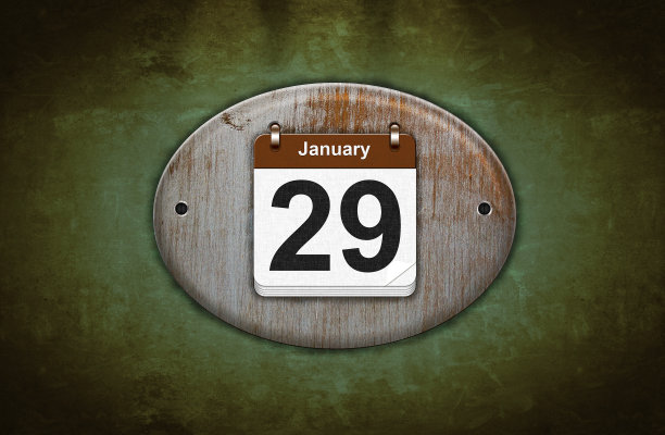 1月29日的旧木历。图片下载