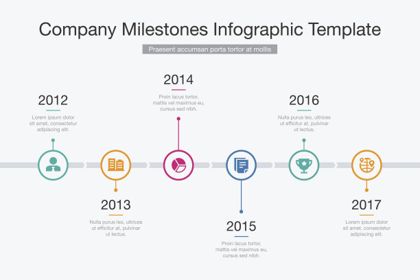 公司里程碑时间表模板素材图片