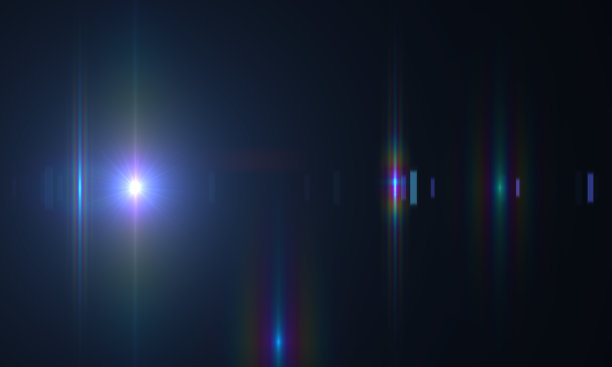 现代镜头光晕蓝色背景条纹射线(超高分辨率)图片下载