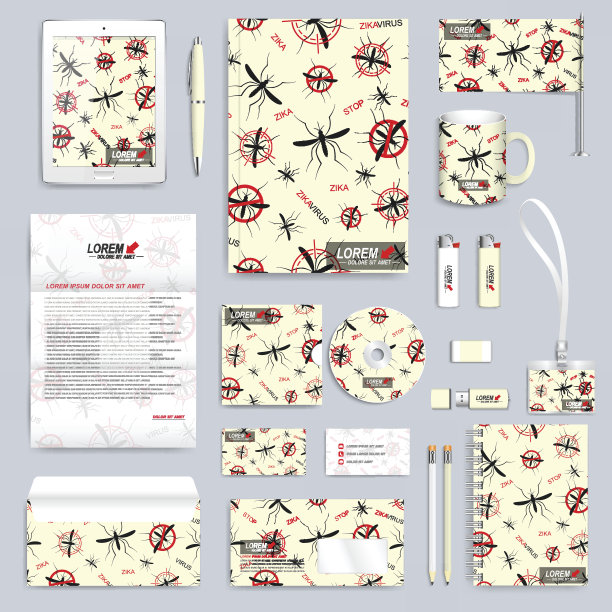 寨卡病毒载体企业身份模板集。现代商业图片下载