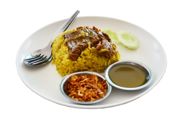 牛肉印度香饭配绿酸辣酱图片下载