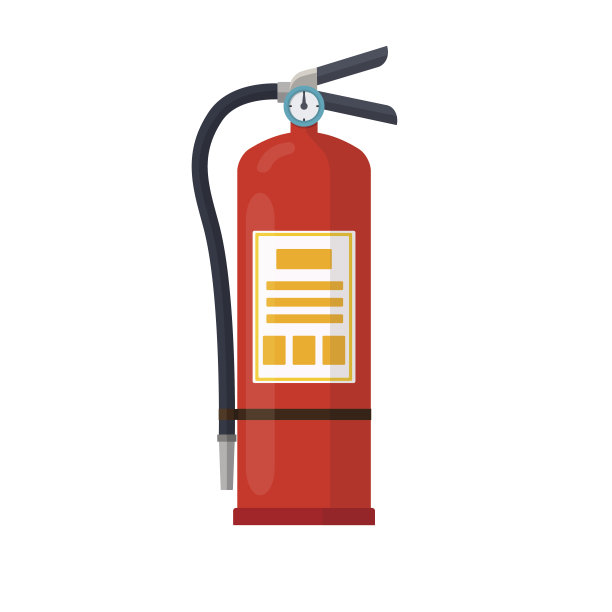 灭火器平面风格矢量插图图片下载