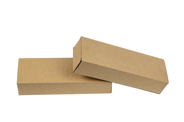长矩形棕色纸箱包装空白模板在孤立图片下载