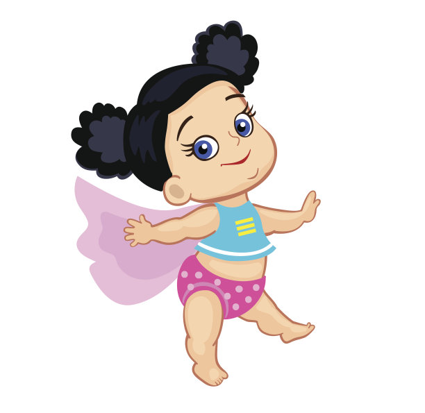 插画超级英雄宝贝女孩图片下载