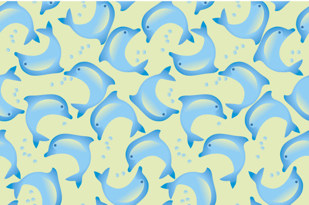 抽象海豚无缝图案在儿童风格柔和的粉彩颜色。装饰海洋生物设计元素。矢量插图的织物，包装纸，背景图片下载