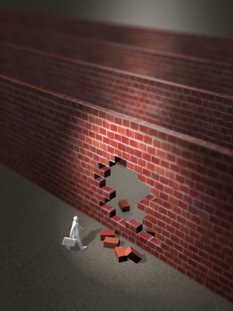 立墙的3D插图图片下载