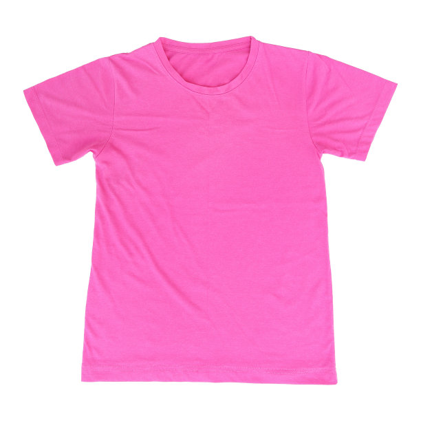 一件粉红色的t恤孤立在白色的上面图片下载