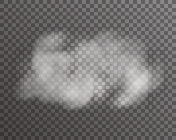 真实的云烟雾雾透明的背景模板模型矢量插图图片下载