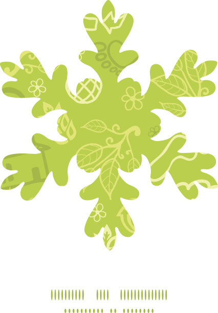 矢量环保圣诞雪花剪影图案框卡模板图片下载